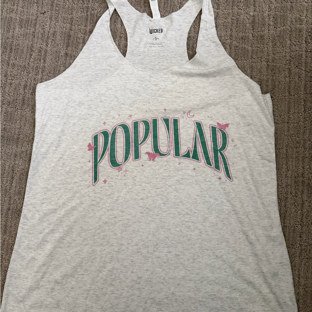 Wicked Gray Tank Top with Pink and Green Design